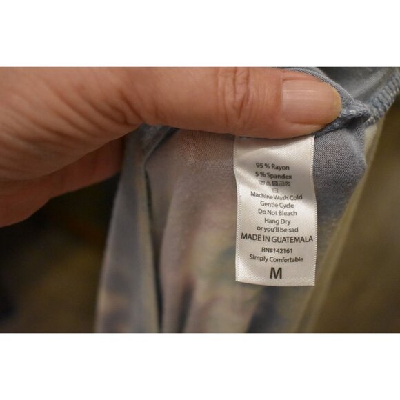 Women's Lularoe Custom Bleach Dye Over-size T-shirt Light Blue Size M - Picture 5 of 5